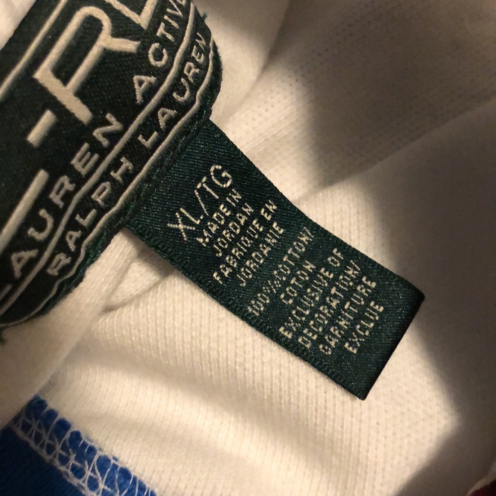 Ralph lauren active polo blue white vintage XL - Picture 7 of 9